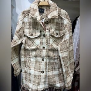 Plaid Sherpa coat jacket